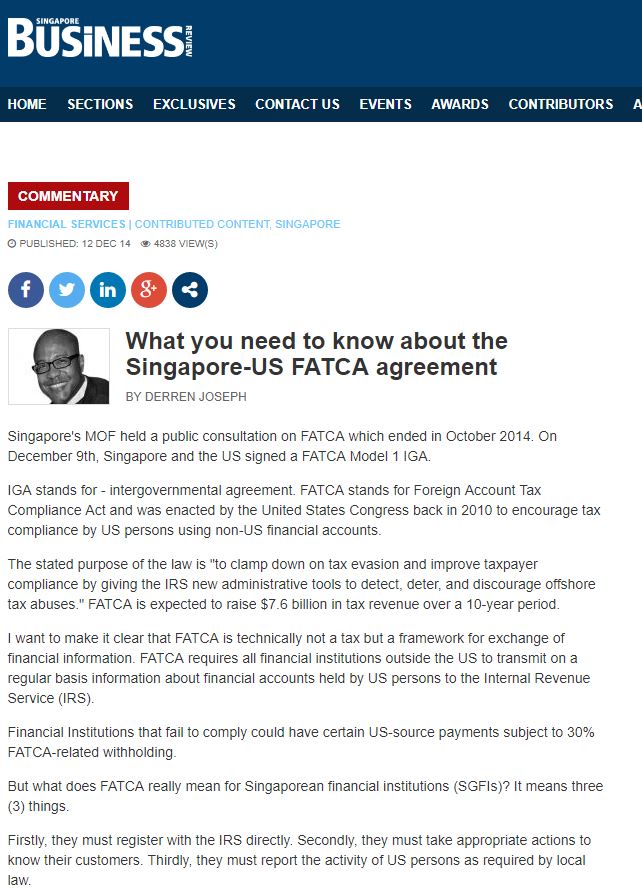 What you need to know about the Singapore-US FATCA agreement