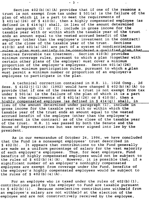 Page 3 of a document discussing tax code sections related to employee trusts and benefits.
